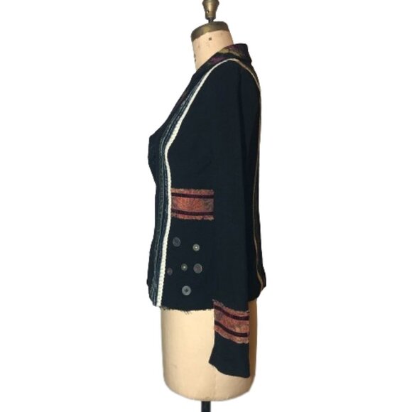 Vintage Lulu H 'patchwork' multi print multi-color jacket blazer - Picture 5 of 15